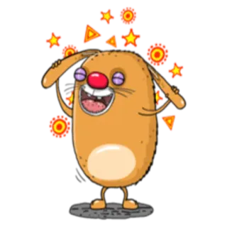✨ Cartone animato, Animale, Espressione, Felice, Gioioso, Personaggio whatsapp sticker