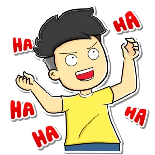 😆 HA HA HA HA HA ridere, cartone animato, gioia, felice, umorismo, divertimento telegram sticker