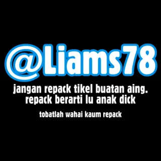 ✖️ @Liams78
jangan repack tikel buatan aing.
repack berarti lu anak dick
tobatlah wahai kaum repack texte, nom d'utilisateur, reconditionné telegram sticker