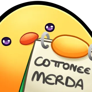 🐤 COTTonee
MERDA pájaro, amarillo, cuaderno, insulto, italiano whatsapp sticker