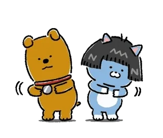 💬 perro, gato, animales, lindo, dibujos animados telegram sticker