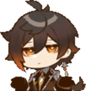 ⭐️ Zhongli Genshin Impact video game, character, genshin impact, zhongli, anime, chibi telegram sticker