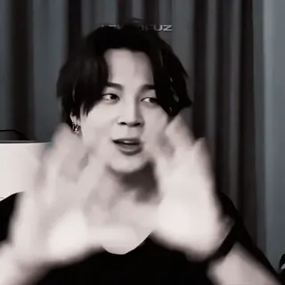 💀 Jimin Jimin, BTS, K-pop, chanteur, noir et blanc, célébrité whatsapp sticker