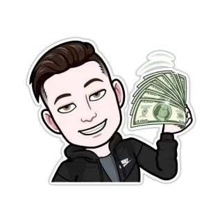 💸 denaro, contanti, banconote da cento dollari, ricchezza, successo, cartone animato, finanziario telegram sticker