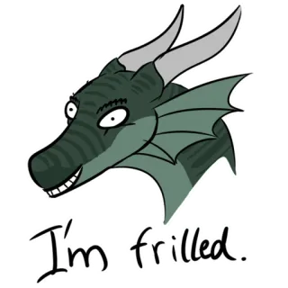 🤓 I'm frilled. dragão, babado, desenho animado, animal, fantasia telegram sticker