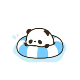 ☹ Panda, Animal, Natación, Lindo, Flotar telegram sticker