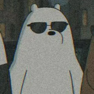 🧃 Ice Bear We Bare Bears Ice Bear, We Bare Bears, cartoon, bear, sunglasses, cool, animated whatsapp sticker