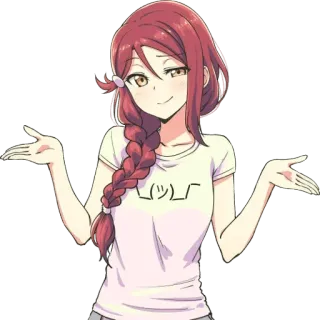🤷‍♀️ (ツ)_/¯ Anime, Dar de ombros, Expressão, Personagem, Pose, Incerto, Pergunta telegram sticker