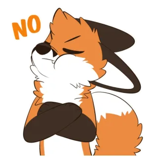 🚫 NO raposa, animal, desenho animado, rejeitar, recusar whatsapp sticker