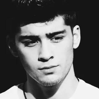 ☁️ Zayn Malik 名人, 歌手, 泽恩·马利克, 肖像, 男人, 黑白 telegram sticker