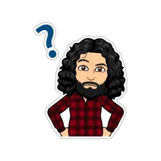 🤔 câu hỏi, bối rối, Bitmoji, hình đại diện, đàn ông, đang suy nghĩ telegram sticker