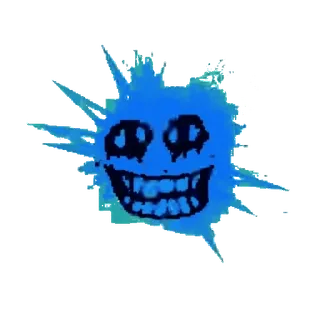 🤩 gruselig, unheimlich, monster, gesicht, blau, böse, zähne telegram sticker