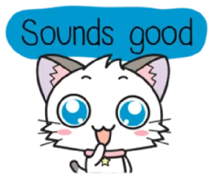 👍 Sounds good gato, soa bem, adesivo, fofo, animal, mamífero, animal doméstico whatsapp sticker