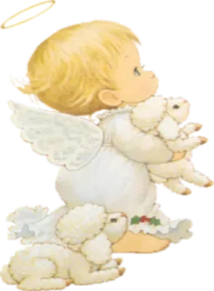 🙄 anjo, cordeiro, asas, halo, fofo, inocente, momentos preciosos, anjo criança telegram sticker