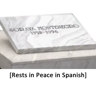 ☠ SORAYA MONTENEGRO
1958-1996 Grabstein, Grabstein, Tod, Name, Jahre telegram sticker