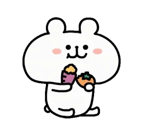🍄 coelho, fofo, kawaii, animal, desenho animado telegram sticker