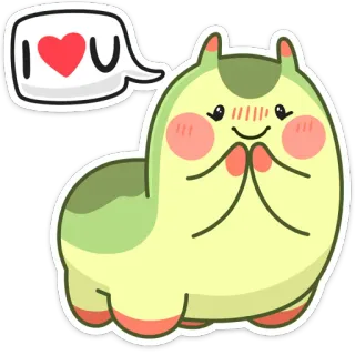 🥰 I ❤️ U słodkie, miłość, kocham cię, serce, kreskówka, uczucie, związek telegram sticker
