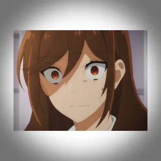 💫 Anime, Mädchen, Ausdruck, braune Haare, Cartoon, Porträt telegram sticker