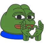 ❤️ Pepe the Frog pepe, grenouille, cœur, amour, mème telegram sticker
