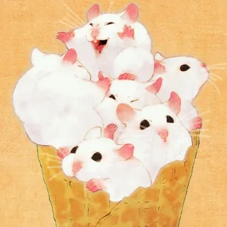 🐹 hamsters, ice cream, cute, animals, kawaii telegram sticker