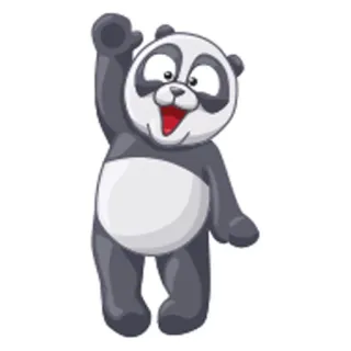 😍 panda, animal, cartoon, cute, greeting telegram sticker
