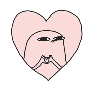 🙂 ハート, 愛, キャラクター, かわいい, 癒し telegram sticker