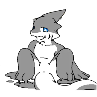 🖤 Furry, Tubarão, Changed, Látex, Líquido, Transfur telegram sticker