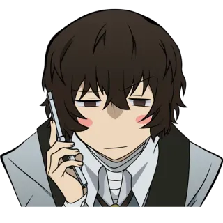 📱 Osamu Dazai Bungou Stray Dogs Anime, Charakter, Bungo Stray Dogs, Osamu Dazai, Handy telegram sticker