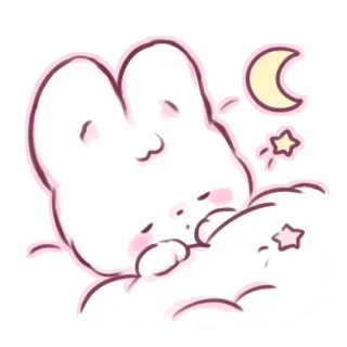 📩 bunny, sleeping, cute, kawaii, moon, stars, dream telegram sticker
