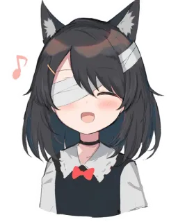 😄 Anime, Chica gato, Neko, Kawaii, Manga, Lindo, Vendaje, Feliz telegram sticker