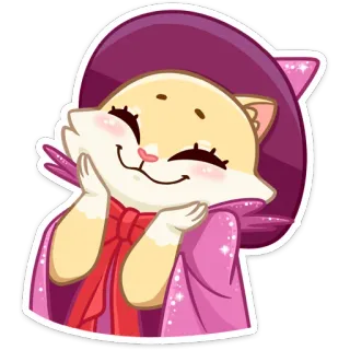 ☺️ kat, kitten, schattig, dier, huisdier, cartoon, sticker telegram sticker