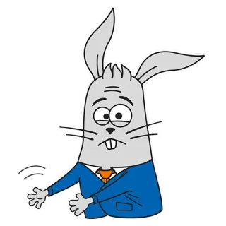 😐 Hase, Cartoon, Tier, Aufkleber, Anthropomorph telegram sticker