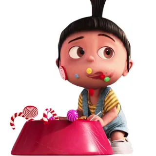 😬 Agnes Despicable Me dessin animé, film, animation, personnage, fille, bonbons, dessert telegram sticker