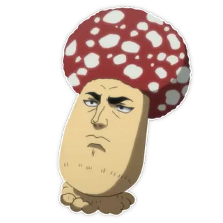 😶 mushroom, face, funny, cartoon telegram sticker