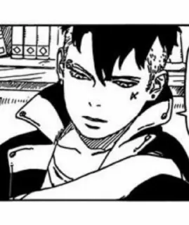 🪐 Kawaki Boruto 动漫, 漫画, 川木, 博人, 角色, 贴纸, 黑白 telegram sticker