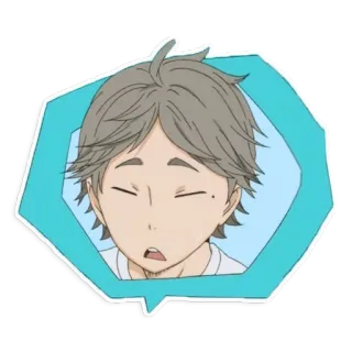 😪 Koshi Sugawara Haikyu!! Anime, Sugawara, Haikyuu, Karasuno, Voleibol, Cansado telegram sticker
