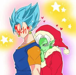 ❤️ *ych* Dragon Ball, Navidad, Fan art, Anime, Romántico telegram sticker