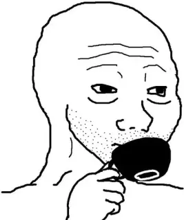 ▪️ Meme, Wojak, Bebendo, Deprimido, Triste telegram sticker