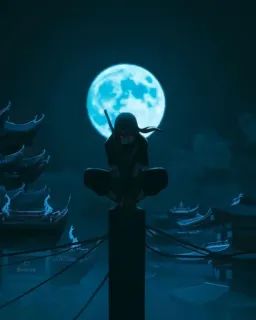 👀 Itachi Uchiha Naruto 鼬, 火影忍者, 动漫, 漫画, 宇智波, 忍者, 月亮 telegram sticker