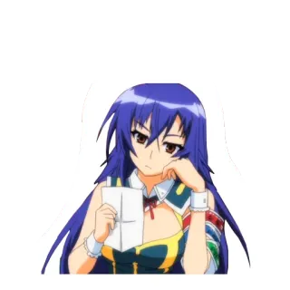 😑 dziewczyna anime, niebieskie włosy, anime, manga, kreskówka, postać żeńska telegram sticker