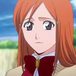 🙁 Orihime Inoue Bleach anime, cartoon, girl, Orihime Inoue, Bleach telegram sticker