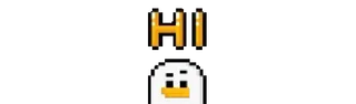 👋 HI pato, pixel art, saludo telegram sticker