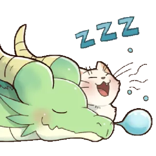 Mom Cat and Dragon Egg by Inuhiro telegram stickers