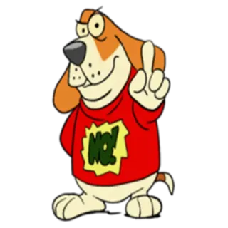 🙁 NO! chien cartoon, doigt d'honneur, offensant, dessin animé, humour telegram sticker