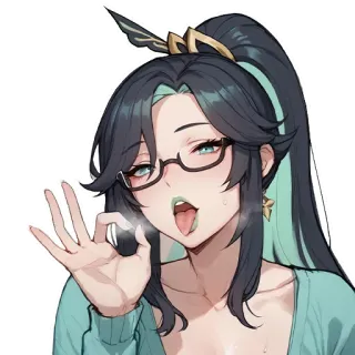 👌 аниме девушка, персонаж, очки, курение, наркотики telegram sticker