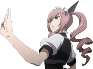 ❌ Anime, Maid, Stinkefinger, Geste, pinke Haare telegram sticker
