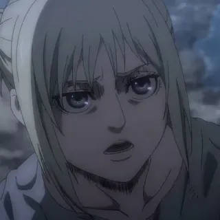 💈 Annie Leonhart Attack on Titan Anime, Mangá, Personagem, Annie, Ataque dos Titãs, Sério, Expressão telegram sticker
