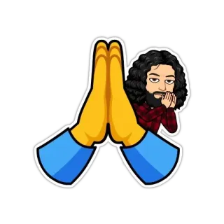🙏 Bitmoji, cầu nguyện, tay, biểu tượng cảm xúc, phim hoạt hình telegram sticker