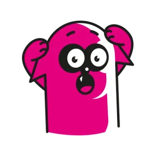 😨 การ์ตูน, ตัวละคร, ภาพประกอบ, สีชมพู, สัตว์ประหลาด telegram sticker