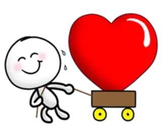 😍 amore, cuore, cartone animato, omino stilizzato, carino telegram sticker